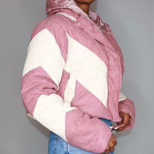 Mauve/Cream puffer jacket